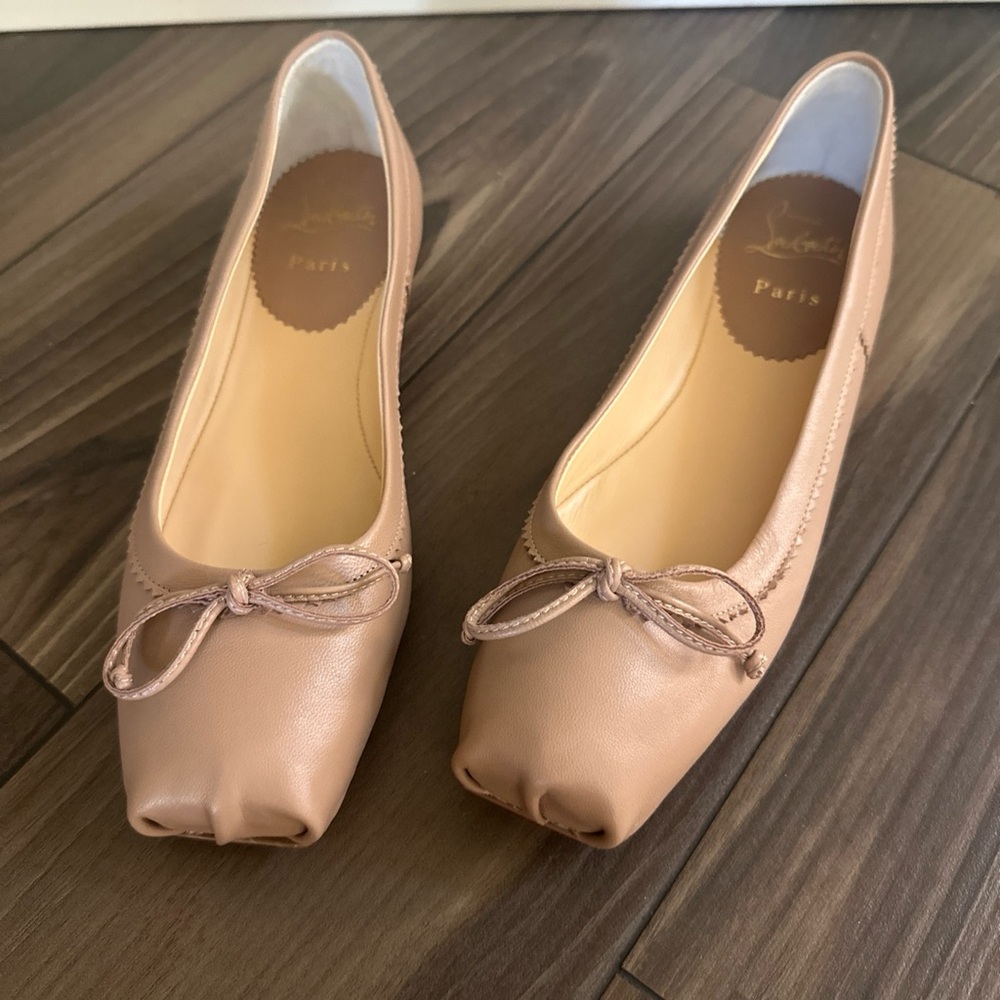 Christian Louboutin Mamadrague Flat Nude Blush Beige Nappa Ballet Ballerina 36 - Picture 7 of 14